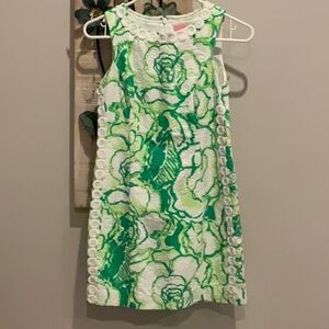 Lilly Pulitzer Mila Resort White Heart Breaker Jacquard Lace Trim dress Sz0